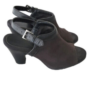 ⭐️3/ $30⭐️ A2 by Aerosoles Women's Black Open Toe Sling Back Shoes Size 5.5
